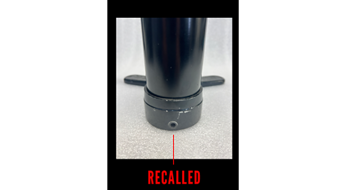 Only pumps with a bleed valve on the front of the base are included.